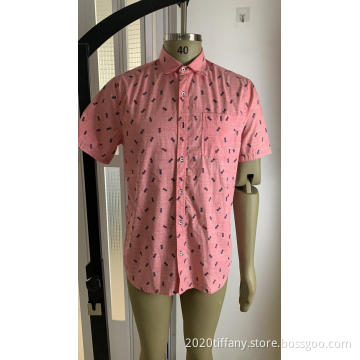 Men's Cotton Printed Short-Sleeve Shirt